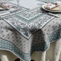 Nappe rectangulaire Jacquard "Alpilles" écru et vert