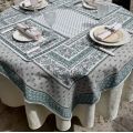 Nappe rectangulaire Jacquard "Alpilles" écru et vert