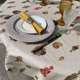 Nappe rectangulaire en coton enduit "Pece"
