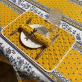 Provence rectangular tablecloth in cotton "Avignon" yellow and blue "Marat d'Avignon"