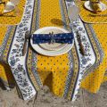Nappe provençale rectangulaire en coton "Avignon" jaune et bleu "Marat d'Avignon"