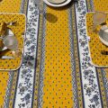 Provence rectangular tablecloth in cotton "Avignon" yellow and blue "Marat d'Avignon"
