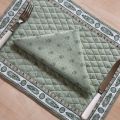 Cotton table napkins "Bastide" allover green Marat d'Avignon