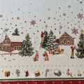 Jacquard tablecloth "Casse Noisette" green and red, Tissus Toselli