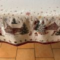 Jacquard tablecloth "Casse Noisette" green and red, Tissus Toselli