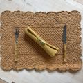 Set de table rectangulaire en Boutis curry "Morphée"