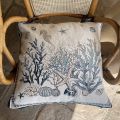 Provence Jacquard cushion cover "Seychelles" from Tissus Toselli in Nice