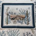 Provence Jacquard placemat "Seychelles" ecru from Tissus Toselli in Nice