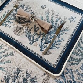 Provence Jacquard placemat "Seychelles" ecru from Tissus Toselli in Nice