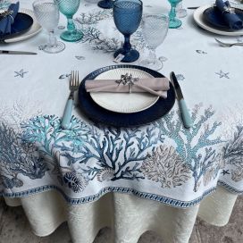 Square Jacquard tablecloth "Seychelles Tissus Toselli