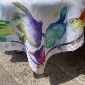 Tessitura Toscana Telerie, square linen tablecloth "Galapagos"