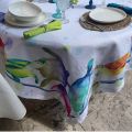 Tessitura Toscana Telerie, nappe carrée en lin "Galapagos"