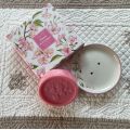 Soap dish and cherry blossom bar soap