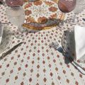 Provence round tablecloth in cotton "Mirabeau" orange