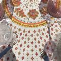 Provence round tablecloth in cotton "Mirabeau" orange