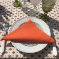 Nappe provençale rectangulaire en coton "Mirabeau" orange
