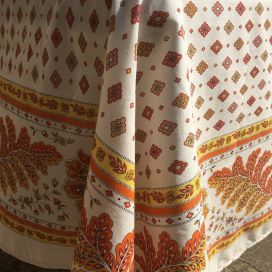 Provence rectangular tablecloth in coated cotton "Mirabeau" orange
