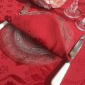 Serviette de table damassée "Delft" rouge