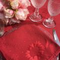 Serviette de table damassée "Delft" rouge