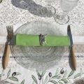 Rectangular Jacquard webbed tablecloth  Olives "Lubéron" TISSUS TOSELLI, Nice