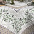 Nappe rectangulaire Jacquard Olives "Lubéron" TISSUS TOSELLI, NICE
