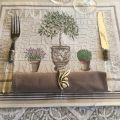 Set de table Jacquard, oliviers et buis "Gordes" Tissus Toselli, Nice