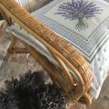 Provence Jacquard cushion cover, Olives and lavender "Castillon" from Tissus Toselli in Nice