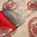 Serviette de table en coton "Coucke" uni rouge cerise