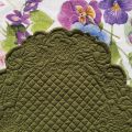 BLANC MARICLO, oval  table mats "Boutis fashion" green color "Lindsay"