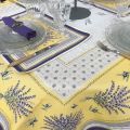 Provence Jacquard placemat, Olives and lavender "Castillon" yellow from Tissus Toselli in Nice