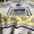 Set de table Jacquard, Olives et lavandes "Castillon" jaune Tissus Toselli, Nice
