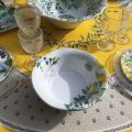 Coated cotton round tablecloth "Lauris" yellow by TISSUS TOSELLI