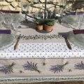 Provence rectangular tablecloth in cotton "Lauris" Lavenders and olives