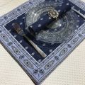 Bordered quilted placemats "Bastide" Navy, by Marat d'Avignon