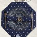 Octogonal quilted placemats "Bastide" Navy, by Marat d'Avignon