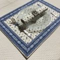Bordered quilted placemats "Tradition" white blue, by Marat d'Avignon