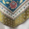 Jacquard webbed tablecloth  "Roussillon" blue and gold, TISSUS TOSELLI, Nice