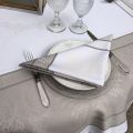 Jacquard polyester tablecloth "Lavandiere" beige from "Sud Etoffe"