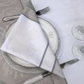 Jacquard polyester tablecloth "Lavandiere" beige from "Sud Etoffe"