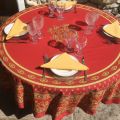 Rounb tablecloth in cotton "Avignon" yellow and red by "Marat d'Avignon"