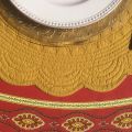 Round table mats, Boutis fashion mustard color by Côté-Table