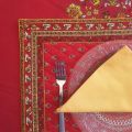 Bordered quilted placemats "Avignon" yellow and red, by Marat d'Avignon