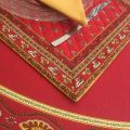 Bordered quilted placemats "Avignon" yellow and red, by Marat d'Avignon