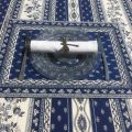 Bordered quilted placemats "Avignon" white and blue, by Marat d'Avignon