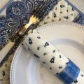 Cotton napkins "Tradition" blue an white by Marat d'Avignon