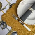 Rectangular table mats, Boutis fashion "mustard" color by Côté-Table
