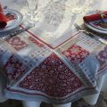 Square Jacquard tablecloth "Himalaya", Tissus Toselli