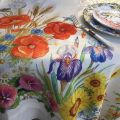 Tessitura Toscana Telerie,rectangular linen tablecloth "Floralia"