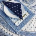 Set de table matelassé cadré "Bastide" blanc et bleu, Marat d'Avignon