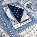 Bordered quilted placemats "Bastide" White and blue, by Marat d'Avignon